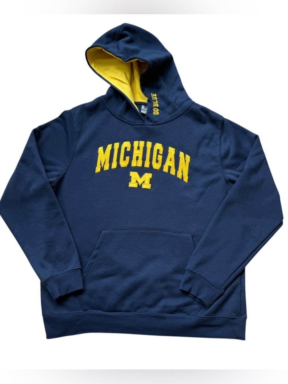 Michigan Wolverines Hoodie Youth XL Blue Yellow NCAA College Pullover Sweatshirt